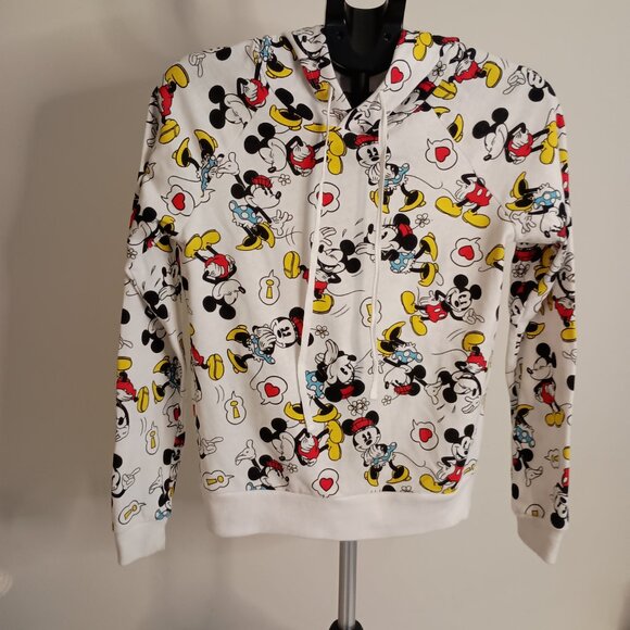 Disney Minnie & Mickey Mouse All-Over Print White Lightweight Hoodie Women’s S - Picture 14 of 14